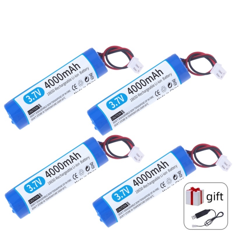 4000 mah 3.7 V 18650 batterie Xh2.54-2p prise li-lon batterie au Lithium Rechargeable avec chargeur horloge Bluetooth Audio batterie: Rouge