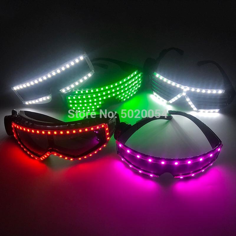 Popular Birthday Party Rave LED Glasses Night Vision Glasses Glow in Dark Unisex Light Up Glowing Glasses Flashing Sunglasses