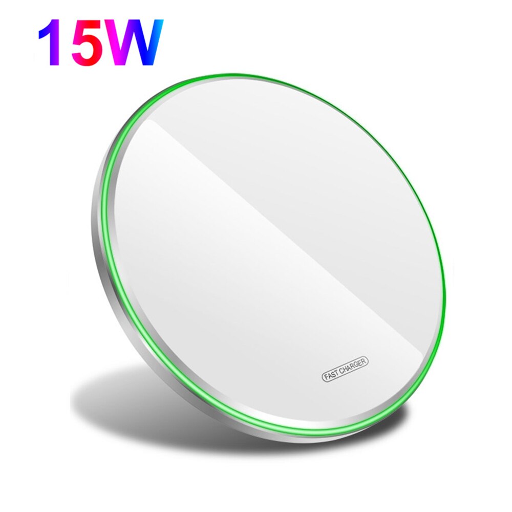 Fdgao 30W Qi Draadloze Oplader Snel Opladen Pad Inductie Quick Charge Voor Iphone 12 11 Xs Xr X 8 airpods Pro Samsung S21 S20 S9: 15W White