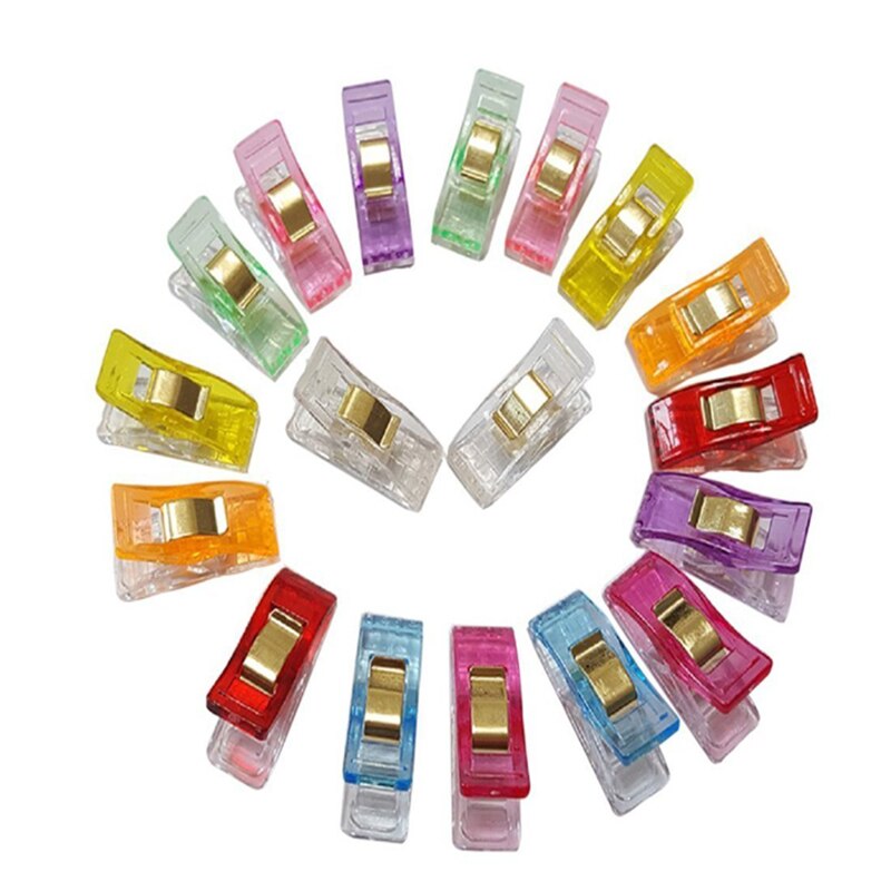 50pcs/ Pack DIY Sewing Clip Craft Quilt Binding Plastic File Clips Sewing Accessories Clamps Garment Clips: Color mixing 50pcs