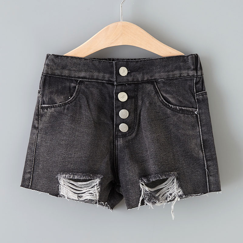 Ours Leader filles jean nouvel été enfants fille Pantalon enfants crayon Leggings bouton mouche Pantalon Fillette pour 3 7Y: Black AZ2309 / 4T