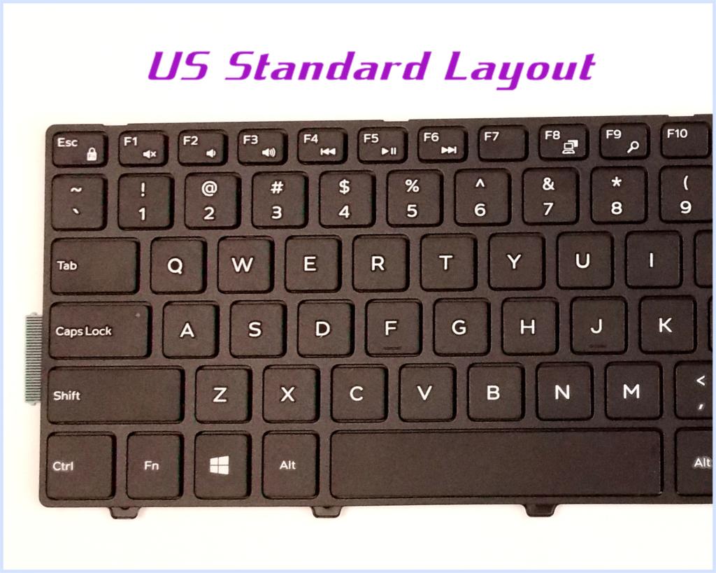 US English Layout Keyboard for Dell Inspiron 15 5000 0KPP2C MP-13N7 P39F KPP2C Laptop Black With frame Non-Backlit