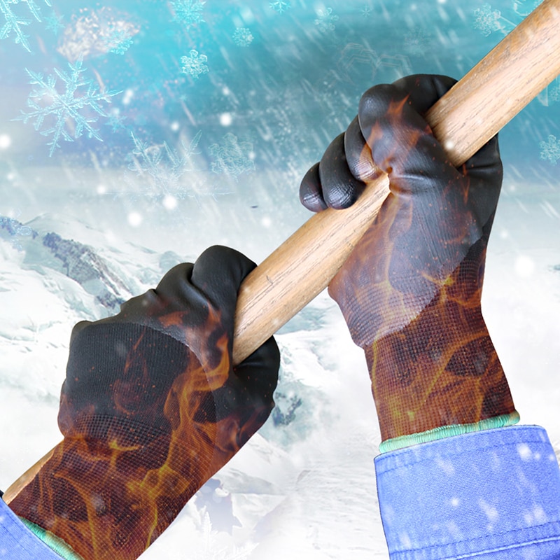 Koldt vejr arbejdshandsker nitrilcoating dobbelt skal termiske arbejdshandsker sikkerhedshandsker arbejde vinter