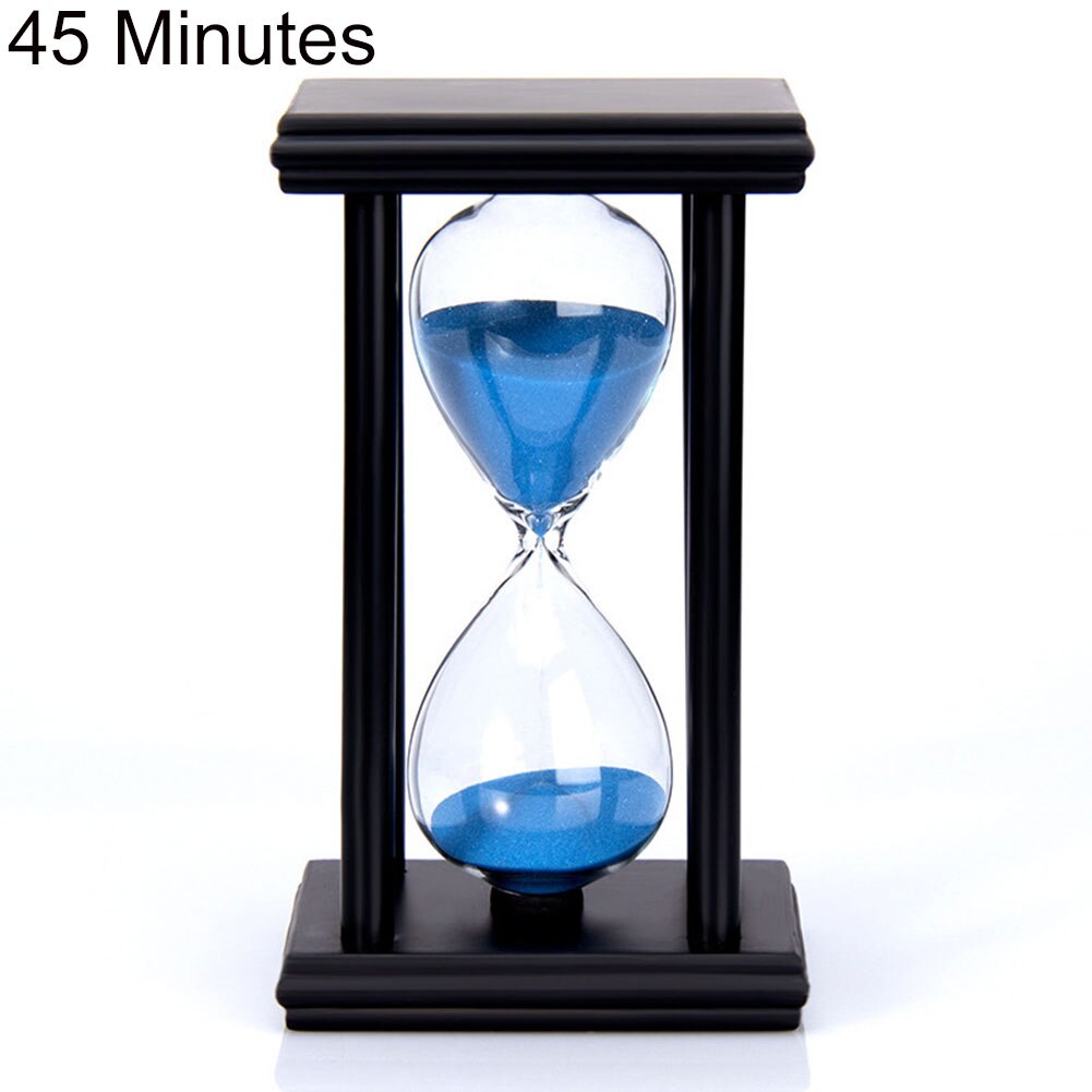 45/60min Clocks Hourglasses Wooden Sand Clock Sandglass Hourglass Timer Kitchen School Home Decor Sand Timer Home Decor: Black  Blue 45Min