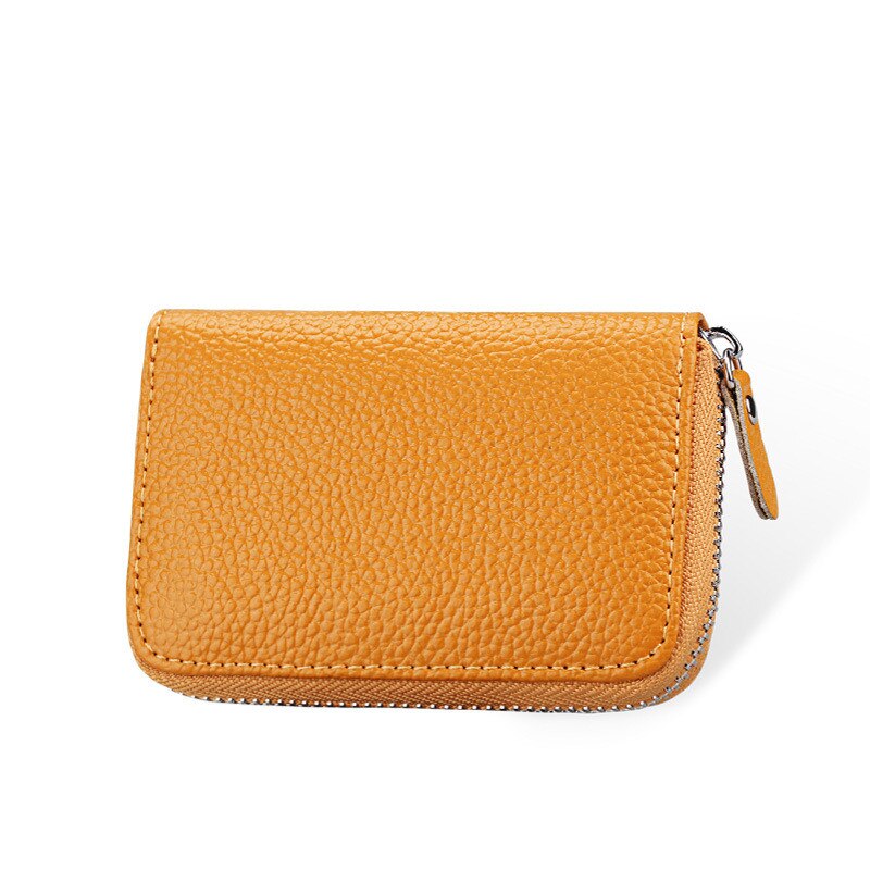 KEVIN YUN Brand Candy Colors Women Credit Card Holder Genuine Leather Wallet Purse ID Card Case: yellow