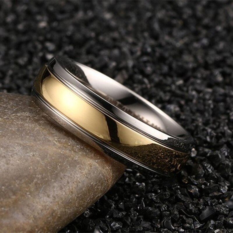 Anillo de acero inoxidable FDLK de 8MM para hombre, joyería de compromiso de boda para