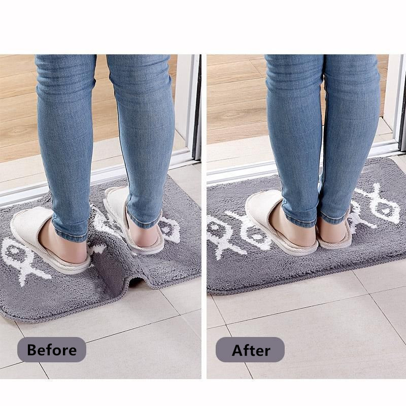 (8 stykker / parti) selvklæbende genanvendeligt, vaskbart tæppegribere tæppemåtte skridsikker anti-curling grebmåttepude stue