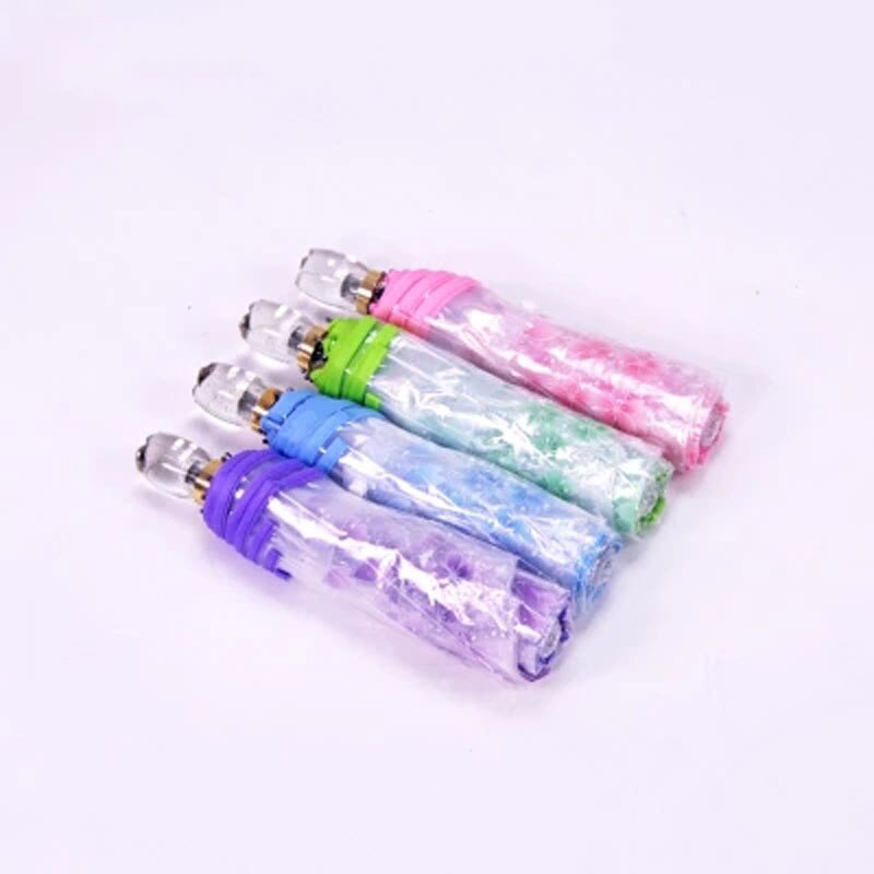Parapluie romantique Transparent | Parapluie en fleurs de cerisier à trois plis pour femme, parapluie de cerise japonais coréen pour femme, parapluie d'art frais
