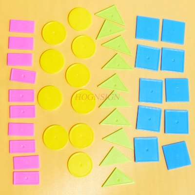 Material didáctico de matemáticas, juego de gráficos de gran tamaño de plástico geométrico para reconocer la escuela primaria de primer grado