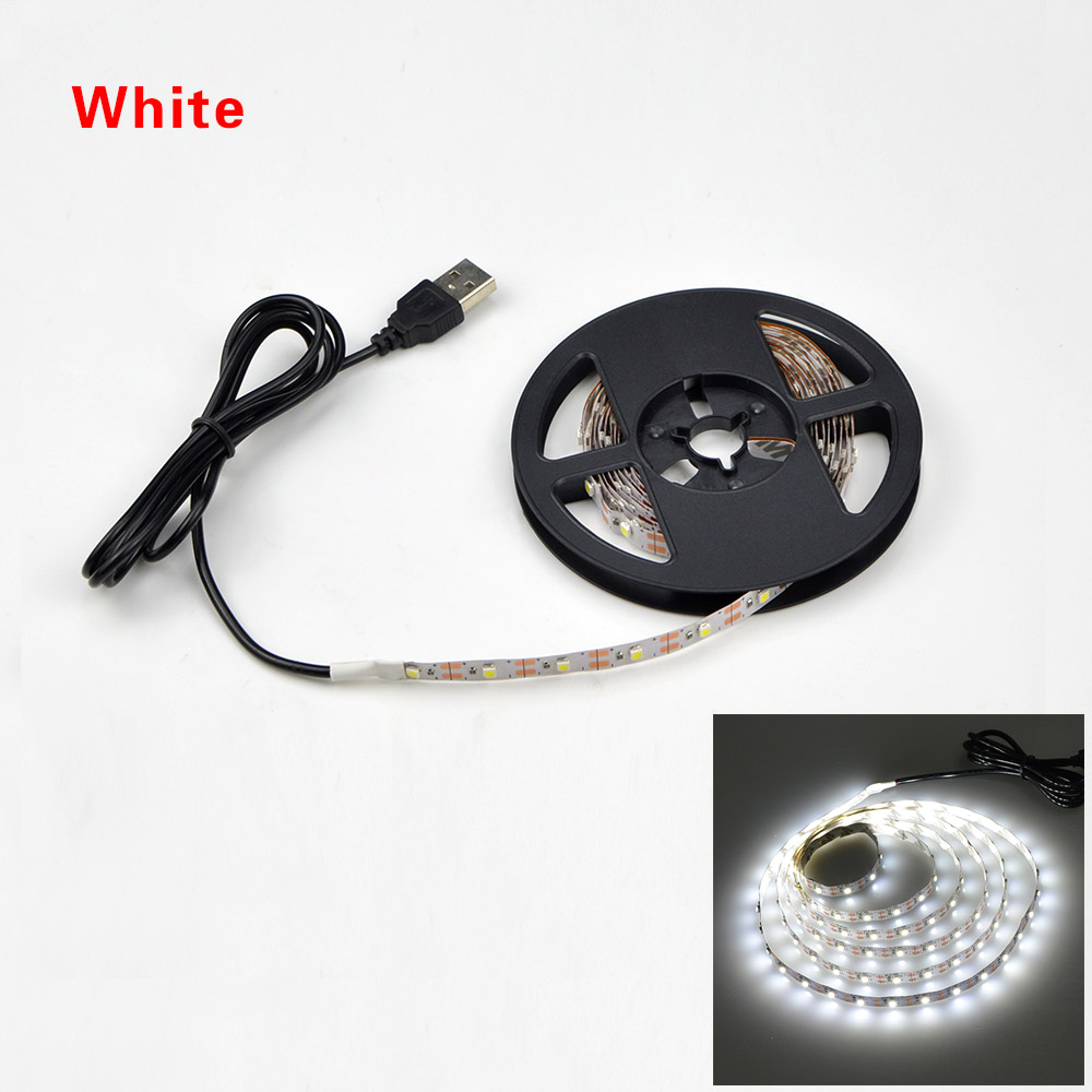 5V Usb Led Light Smd 3528 Hdtv Tv Achtergrond Decoratie Lamp Tape Flexibele Strip Niet Waterdicht 1M 2M 3M 4M 5M: WHITE / 4M