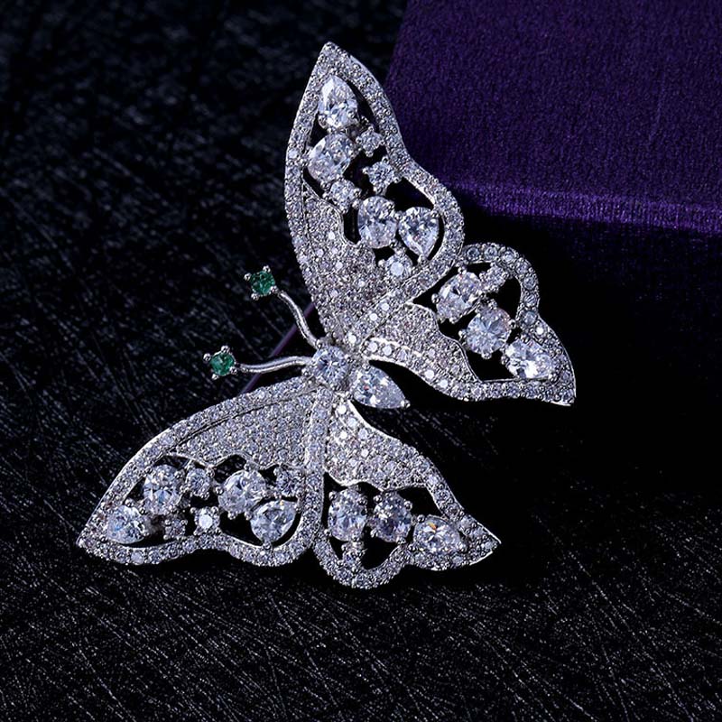 BSL Jewelry Store Cute Butterfly Brooch For Women With Luxury AAA Cubic Zircon Christmas For Ladies