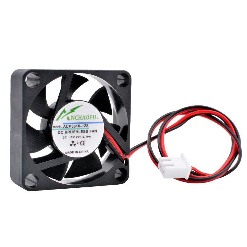 Acp 3510 3.5cm 35mm vifte 35 x 35 x 10mm dc5v 12v 24v 2 ledninger 2 pinner til kjølevifte til mikroenhetsruterprojektor