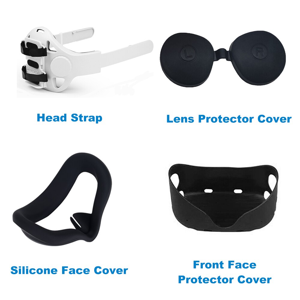 Verstelbare Oculus Quest 2 Halo Head Strap Vr Accessoires Siliconen Beschermhoes Opbergtas Voor Oculus Quest 2 Elite Band: Set B