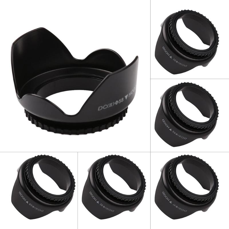 Camera Lens Hood 52mm 55mm 58mm 62mm 67mm Flower Shape Screw Mount Lens Hood for Nikon Cannon Sony Camera