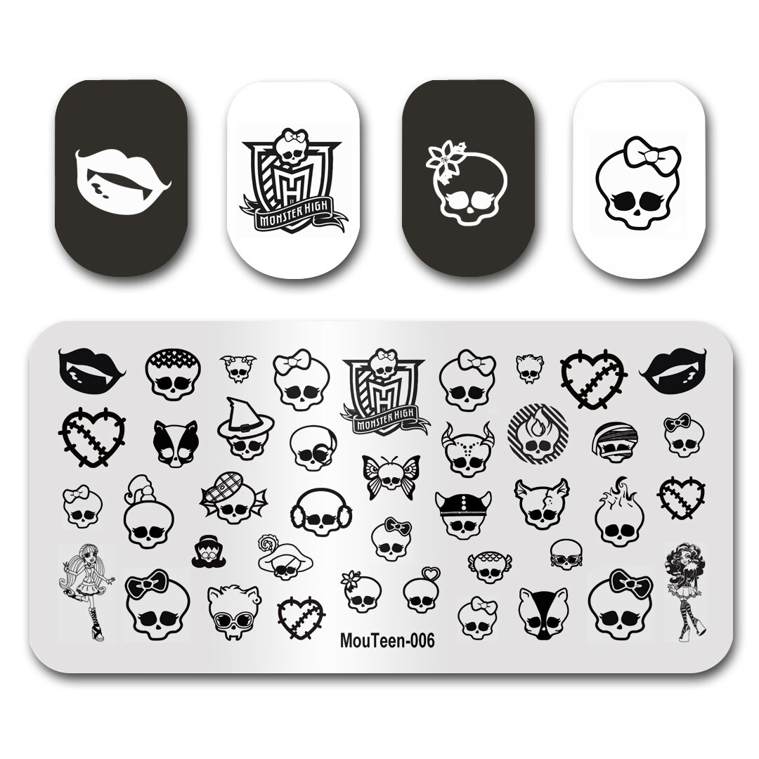 Nail Art Stamping MouTeen003 Triangular Geometry Nail Stamping Plates Manicure Stencil Set For Nail Stamping: MouTeen006