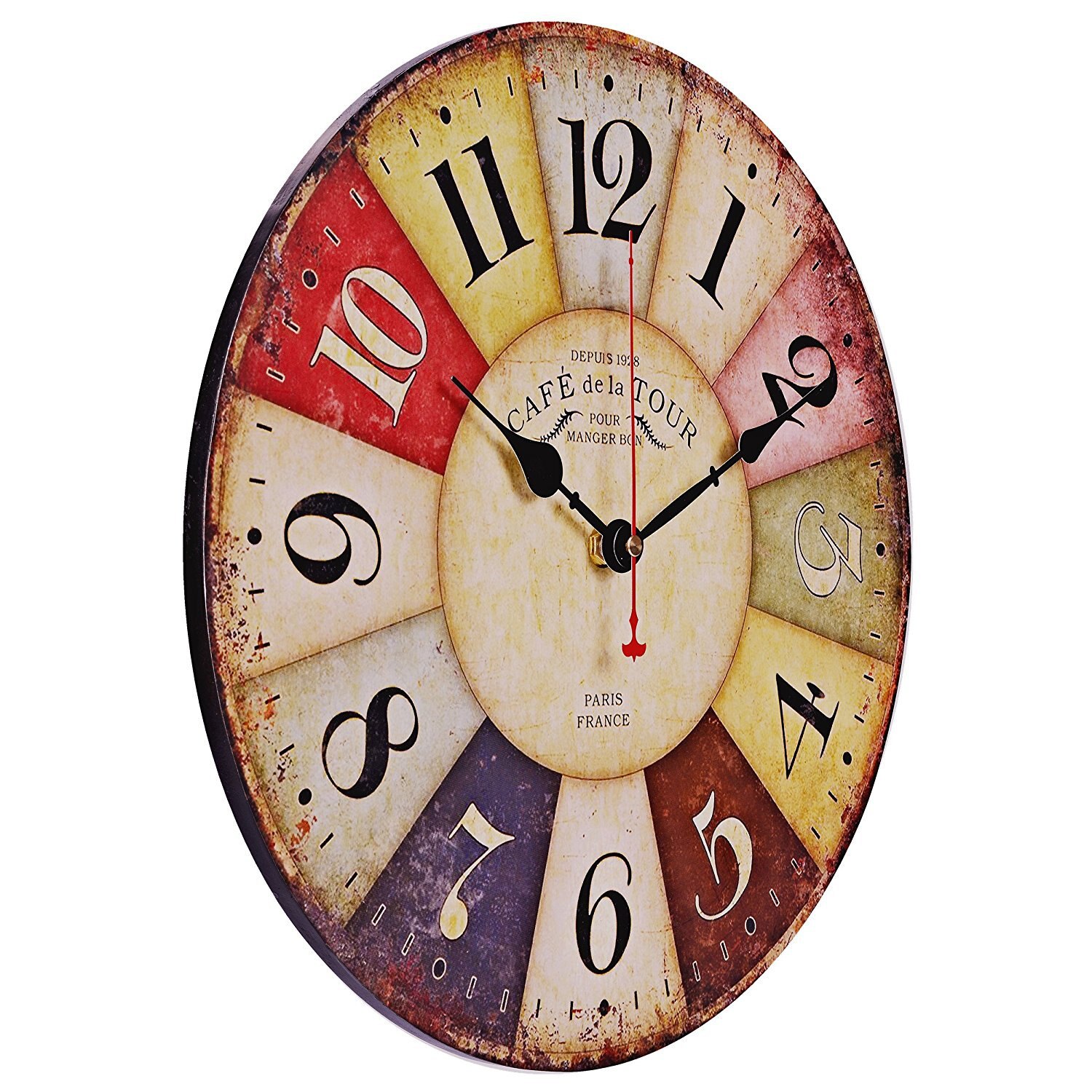 Kreative Amerikanischen retro Wanduhr Holz Stille Uhren Zauberstab Wohnkultur Jahrgang Zauberstab Uhr Küche Uhr Horloge Murale D72