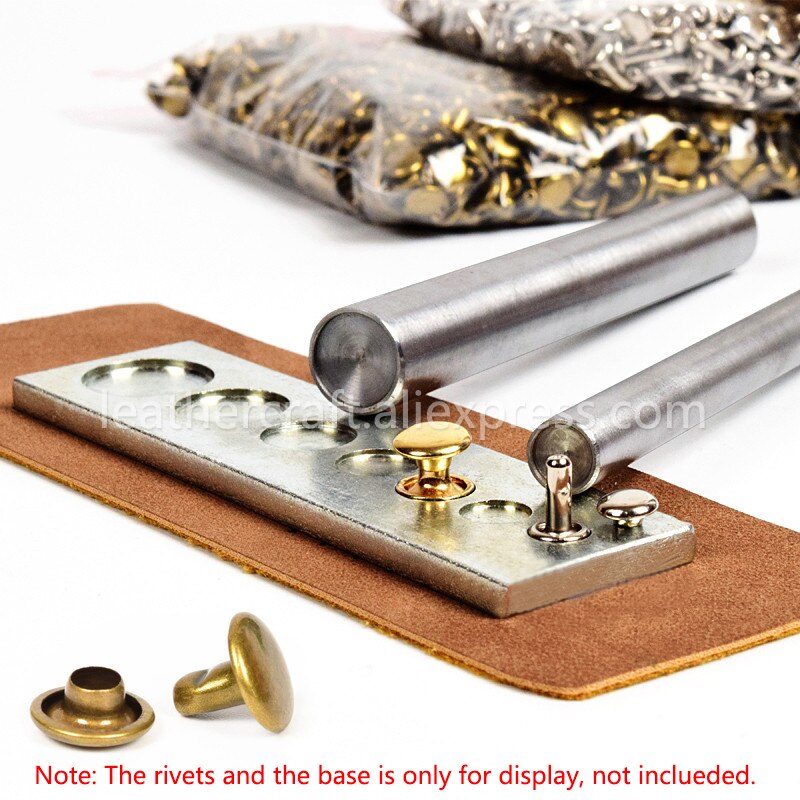 Double cap rivets setting tool single cap snap rivet punch setter hand tool Steel spike studs for leather craft garment shoe DIY