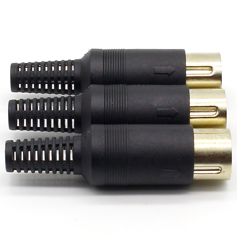 3pcs/lot DIN male Plug Cable Connector 5 Pin with Plastic Handle