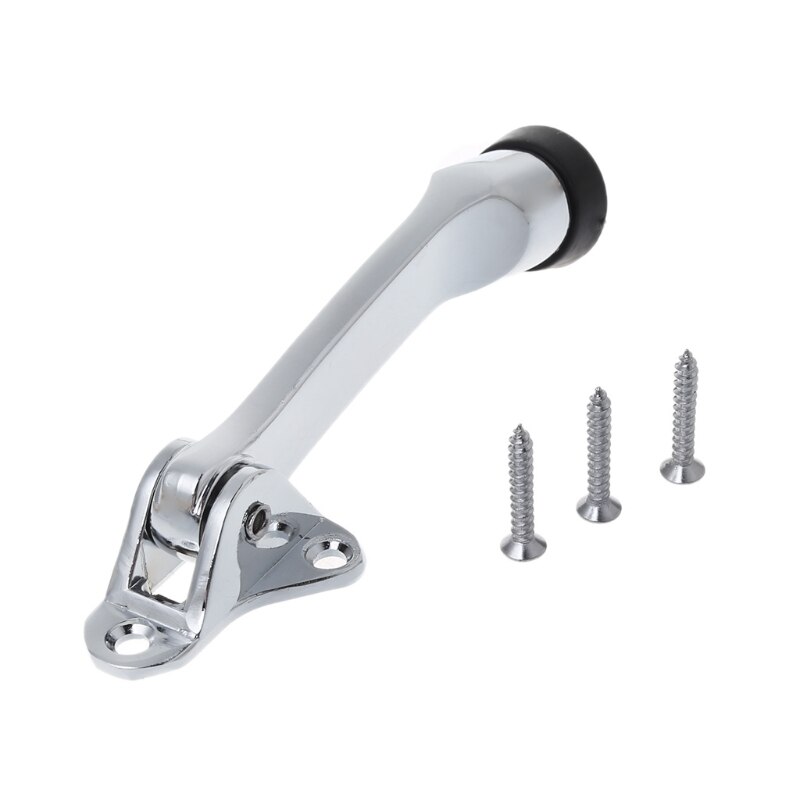 Kick down suporte de porta de liga de zinco, alavanca de porta, atlas, cromado, escritório, rolha de borracha, portas, estilo kick down, dropshipping