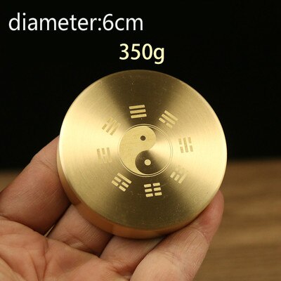 Draagbare Chinese Gossip Messing Papier Gewicht Ronde Presse-papier Metalen Chinese Brush Pen Schilderen Papier Gewicht Metalen Decoratie: C with pattern