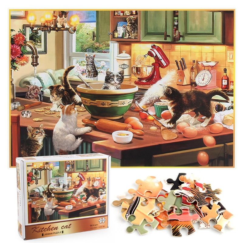 Kitten Kitchen Capers Puzzle 1000 Pieces Jigsaw Puzzle for Adults Kids