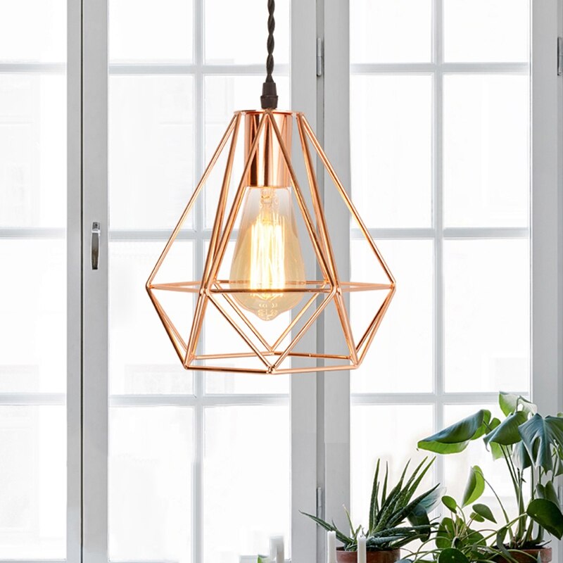 Lampenkap in de stijl van een ijzeren draadmand, funky retro, moderne, industriële en vintage look, gemakkelijk te monteren