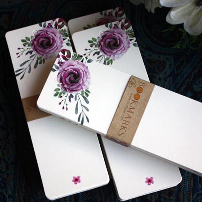 40pcs/lot DIY Retro Flower Bookmark Book Mark Message Cards Bookmarks