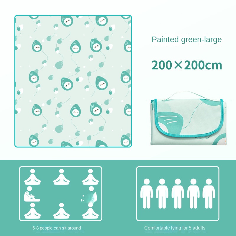 Picnic Mat Outdoor Thickened Waterproof Picnic Blanket Camping Picnic Folding Mat Oxford Cloth Camping Mat Moisture Proof Pad: sky blue
