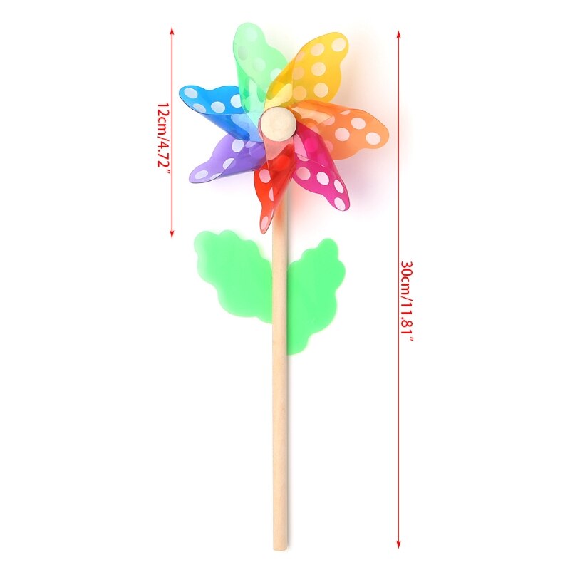 Windmühle Spielzeug freundlicher freundlicher Garten Dekoration 7 Blätter Bunte Freien Spinner