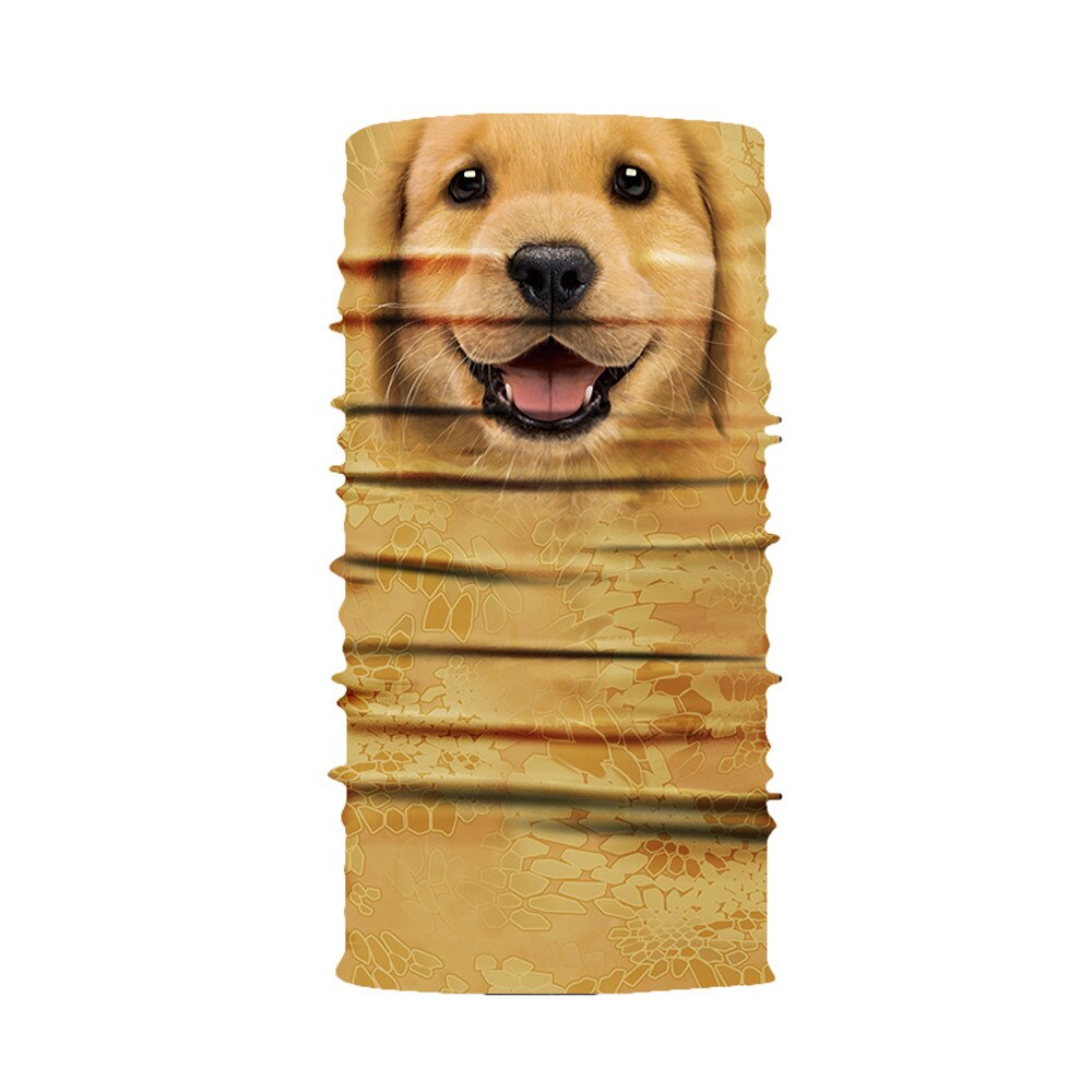 Écharpe de tête pour moto cyclisme, cache-cou, masque facial, cagoule de Ski, bandeau, singe, léopard, chien, loup, Animal: D