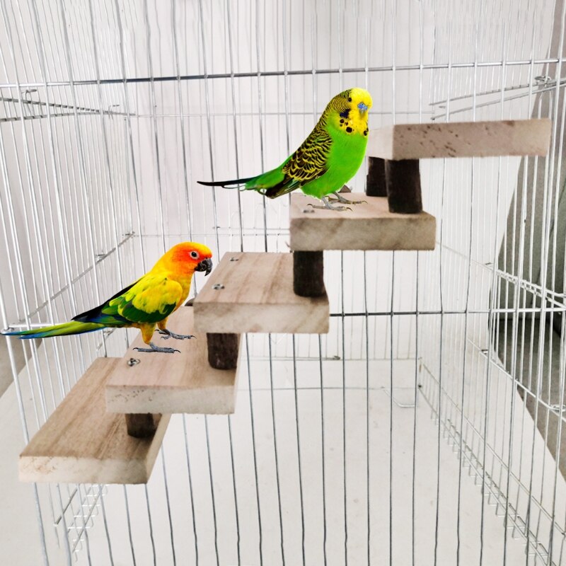 Escalera para hámster de madera Natural de 3/4/5/6/7/8 capas, juguetes para mascotas, loros, escaleras de escalada, , accesorio para jaula