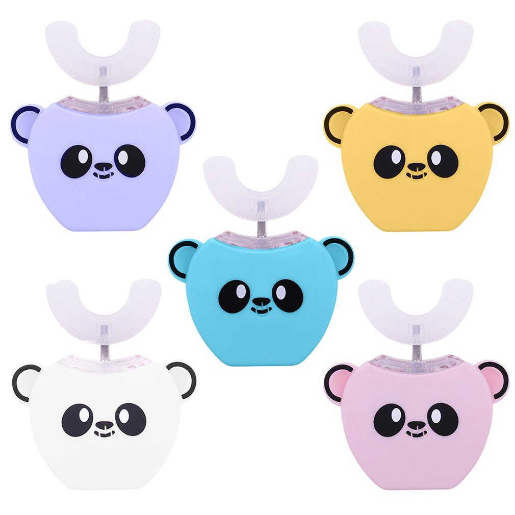 Smart 360 Degrees Automatic Sonic Electric Kids Toothbrush U Shaped Head with Music for Children Ultrasonic Mouthpiece Brush