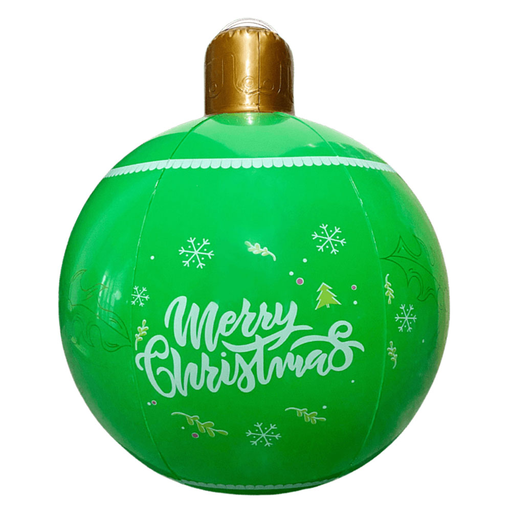 24 Zoll PVC aufblasbare Weihnachts ball Outdoor Indoor Weihnachten dekoriert Ball Riesen große große Bälle Spielzeug Neujahr Party Ornament: green