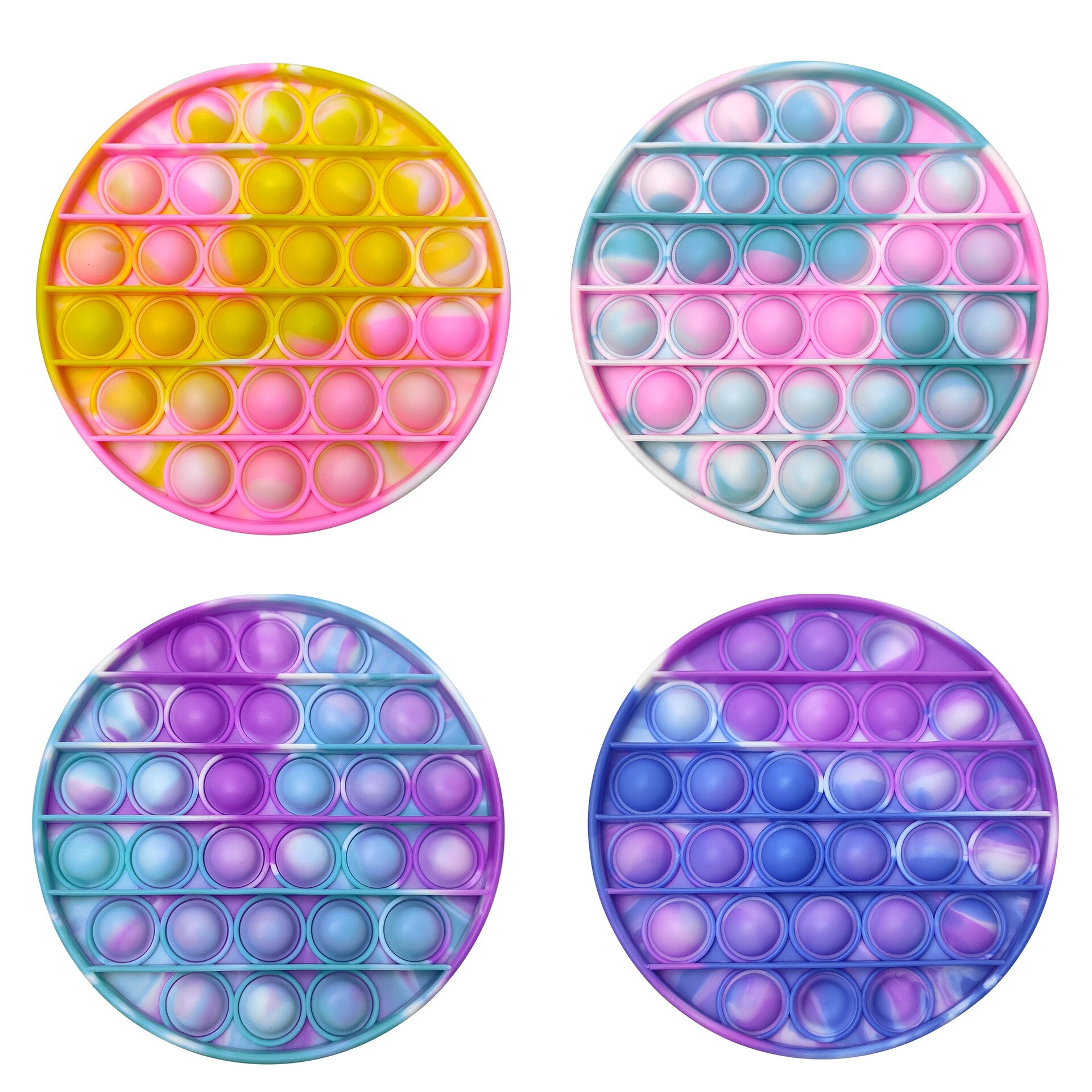 Rainbow Push Bubble Pops Fidget Sensory Toy for Autisim Special Needs Anti-stress Game Stress Relief Squishy Pops It Fidget Toys