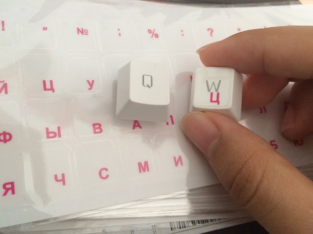Transparent Russian Letters Keyboard Stickers Waterproof Super Durable Alphabet For Laptop General Keyboard 10'' inch