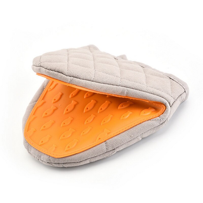 Gants de cuisine en Silicone Anti-brûlure, mitaines, maniques, plateau, plat, bol, pince à main, outils de cuisine: Orange