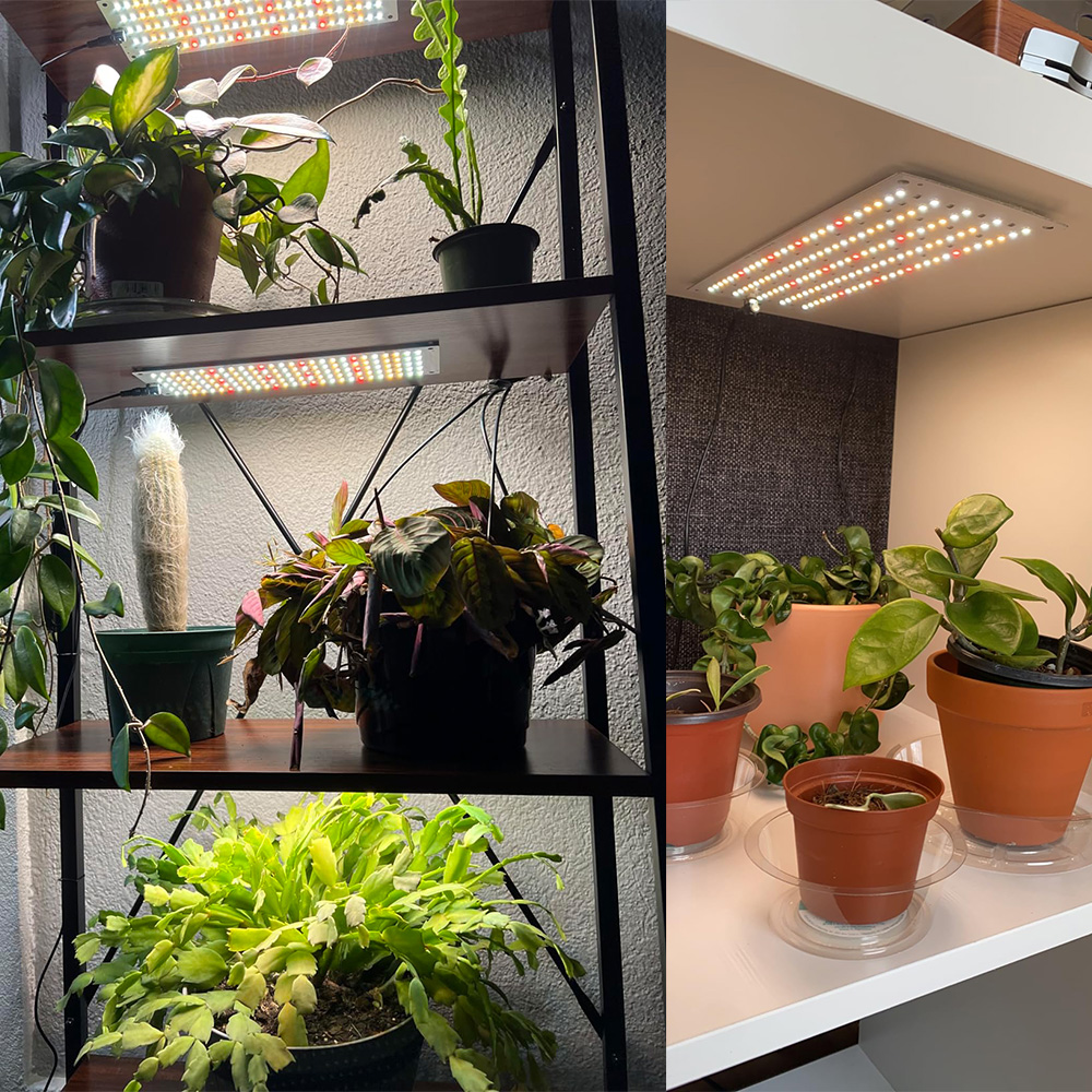 LED Grow Panel Light Ultra-thin Full Spectrum Dimmable Timer Plant Lights Under Cabinet Growing Lamp for Indoor Plants Rack