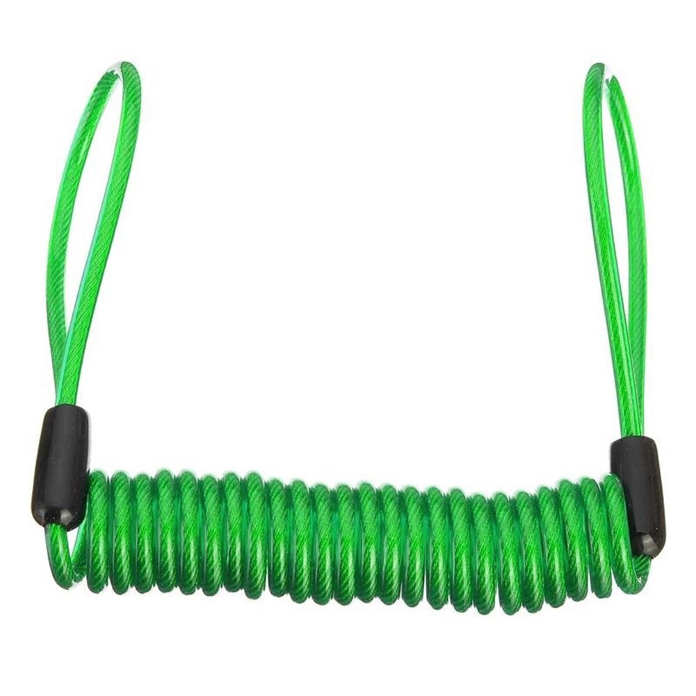 Cuerda de resorte antirrobo de seguridad, Cable de bloqueo de freno de disco de rueda de motocicleta: green