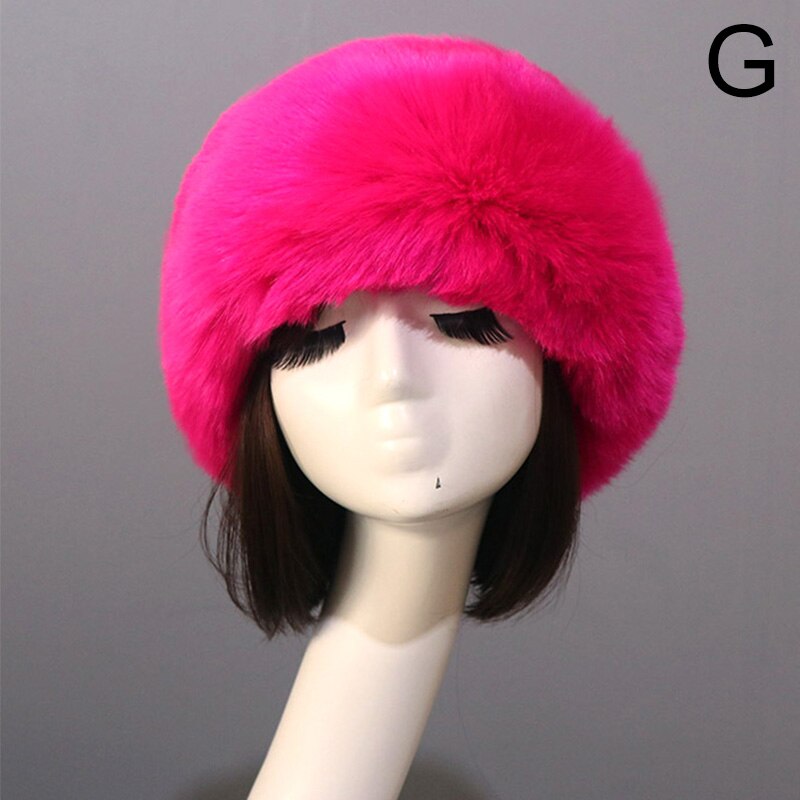 Kobiety futrzane czapki grube futrzane ciepłe sztuczne futro z lisa kapelusz jesień zima rosyjski gruby Bomber odkryty Earwarmer Ski pusty cylinder czapki: G