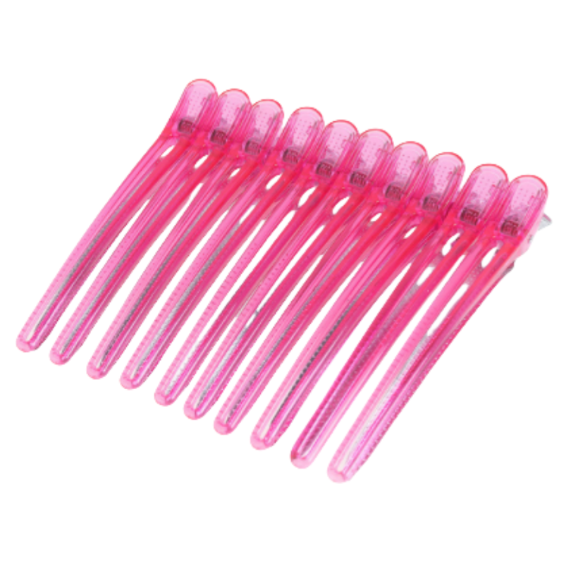 Juego de 10 Uds de pinzas para el pelo de peluquero, pinzas de plástico para salón de peluquería, herramientas profesionales para seccionar el cabello, accesorios de estilismo ﻿: Morado