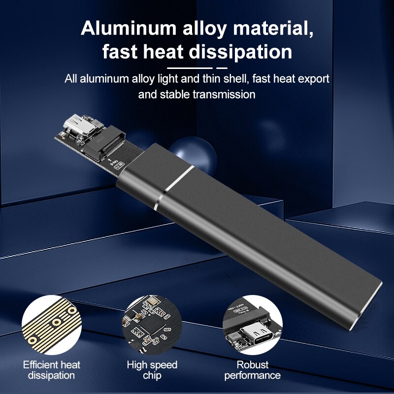Boîtier pour disque dur SSD SATA NGFF M2, boîtier externe M.2 à type-c USB 3.1, Support 2230, 2242, 2260, 2280