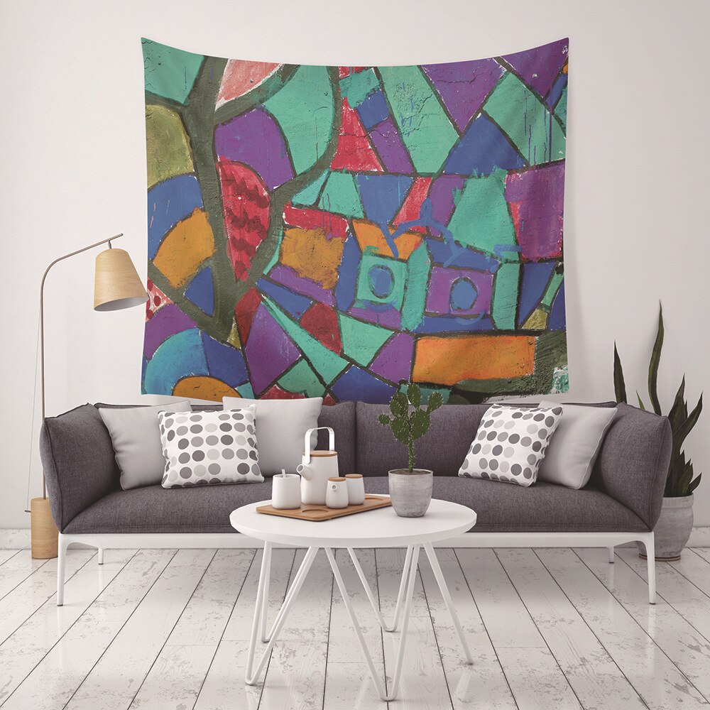Yaapeet 1pc polyester klassisk vægtapet spisestue geometrisk trykt hængende tapet høj smuk vægindretning: Farve 2 / 200 cm x 150cm