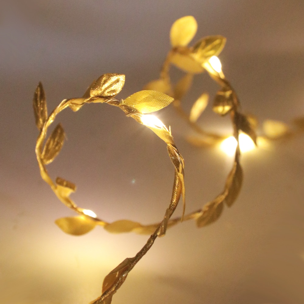 Green Leaf Led String Light DC 5V 2m/3m/5m/10m Battery Powered Garland Vine Fairy Lights for Xmax Christmas Party Wedding Decor