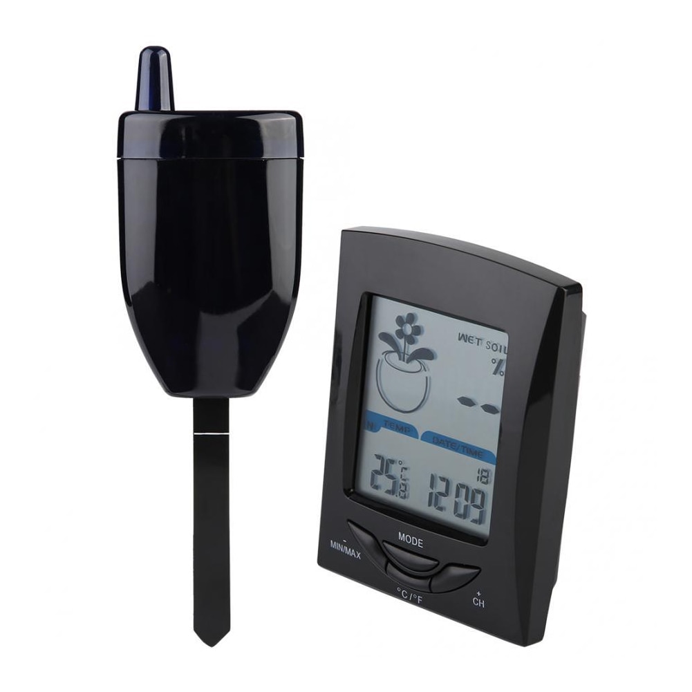Garden Accurate Temperature Clock Soil Moisture Tester With Wireless Sensor Plant LCD Display Humidity Meter Indoor Outdoor Tool