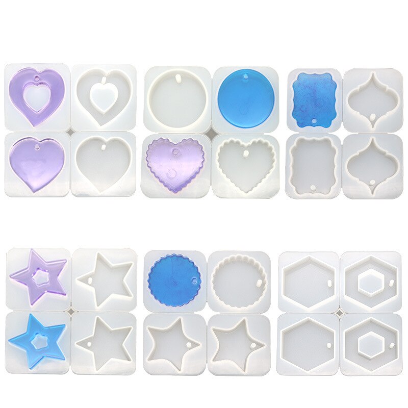 Diy krystal epoxy lim liste form hjerteformet rund bølge håndlavet vedhæng harpiks gips silikone