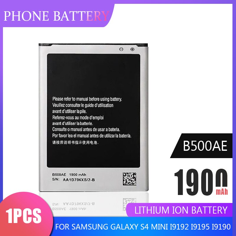 1900Mah B500BE Batterijen Voor Samsung Galaxy S4 Mini I9192 I9195 I9190 I9198 J110 I435 I257 C5350 C3752 Vervanging Telefoon batterij