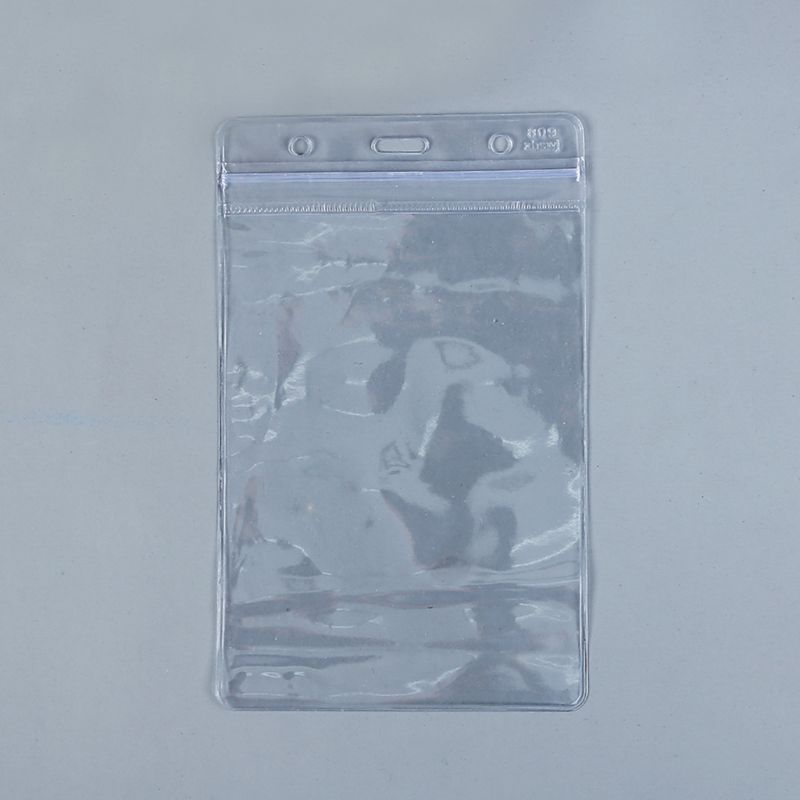 100 PCS Waterproof Clear Plastic Vertical Name Tag Badge ID Card Holders