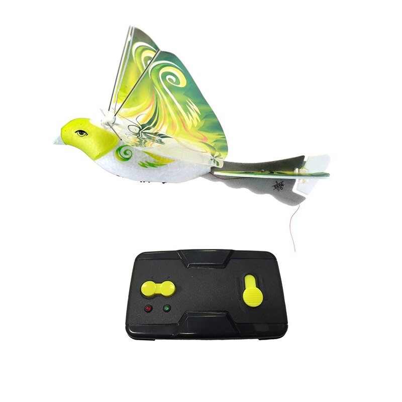 2 Pcs Remote-Controlled Bird Simulation Flapping-Wing Flight Pigeon Induction Bird Control Bionic Bird Green & Pink