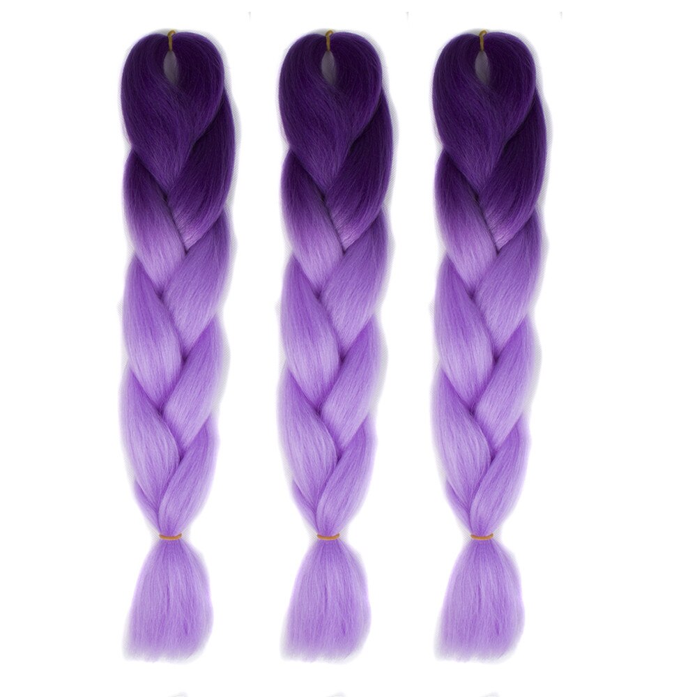 Gradient Ombre Braiding Hair Long Synthetic Jumbo Braid Synthetic Braiding Hair Extensions Ombre Braiding Hair Party Wigs#Y30: Natural Color