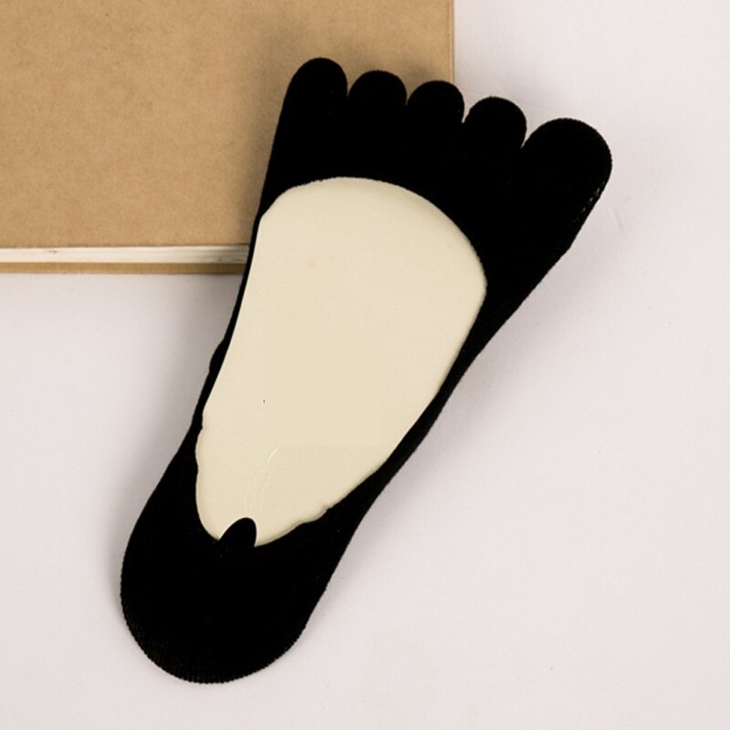 [Cosplacool] 1 Paar Zomer Mode Vrouwen Snoep Kleur Vijf Vinger Tenen Sok Onzichtbare Antislip Enkel Katoen blend Sokken Meias: 1